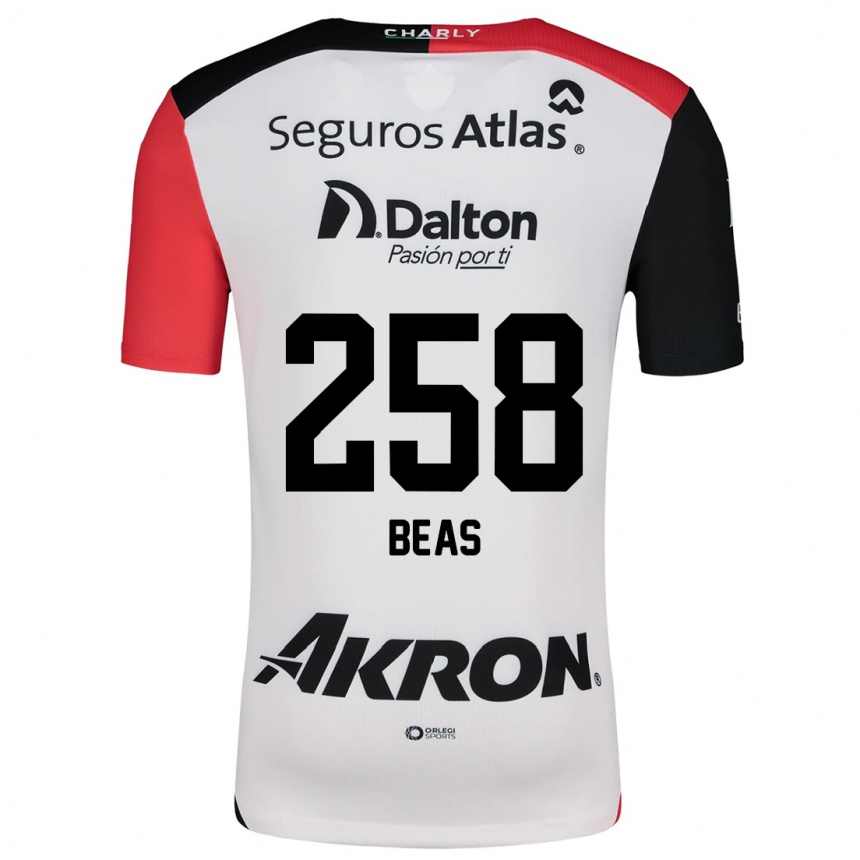 Kids Football Álvaro Beas #258 White Red Black Away Jersey 2024/25 T-Shirt Uk