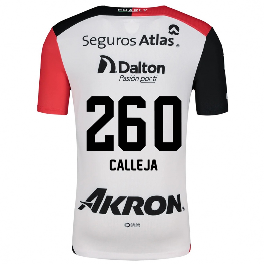 Kids Football Diego Calleja #260 White Red Black Away Jersey 2024/25 T-Shirt Uk