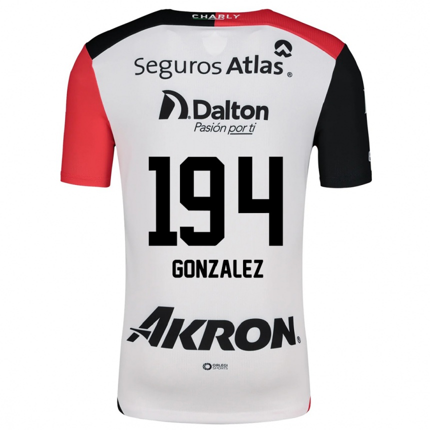 Kids Football Andrés González #194 White Red Black Away Jersey 2024/25 T-Shirt Uk