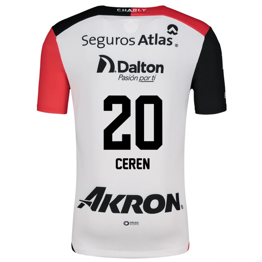 Kids Football Brenda Cerén #20 White Red Black Away Jersey 2024/25 T-Shirt Uk