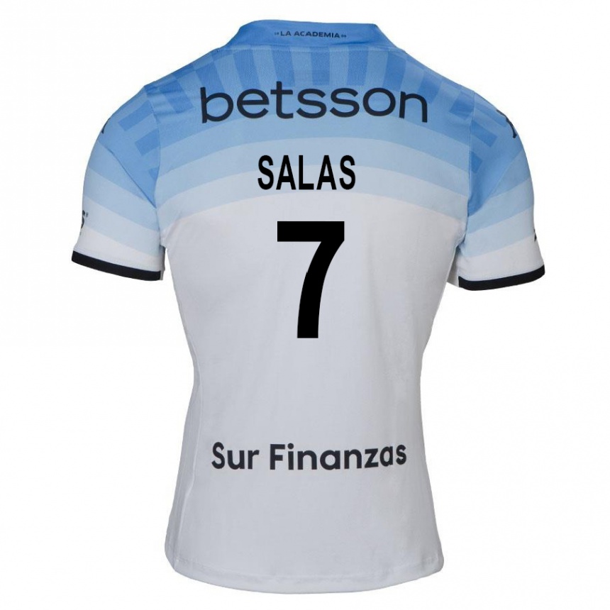 Kids Football Maximiliano Salas #7 White Blue Black Away Jersey 2024/25 T-Shirt Uk