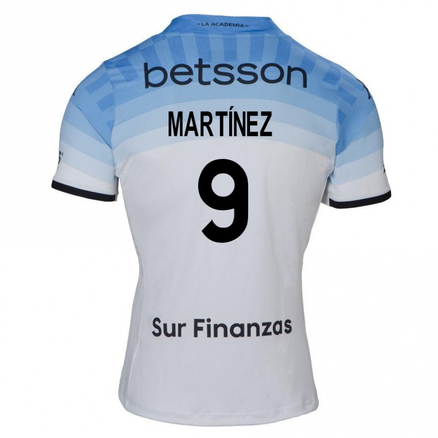 Kids Football Adrián Martínez #9 White Blue Black Away Jersey 2024/25 T-Shirt Uk