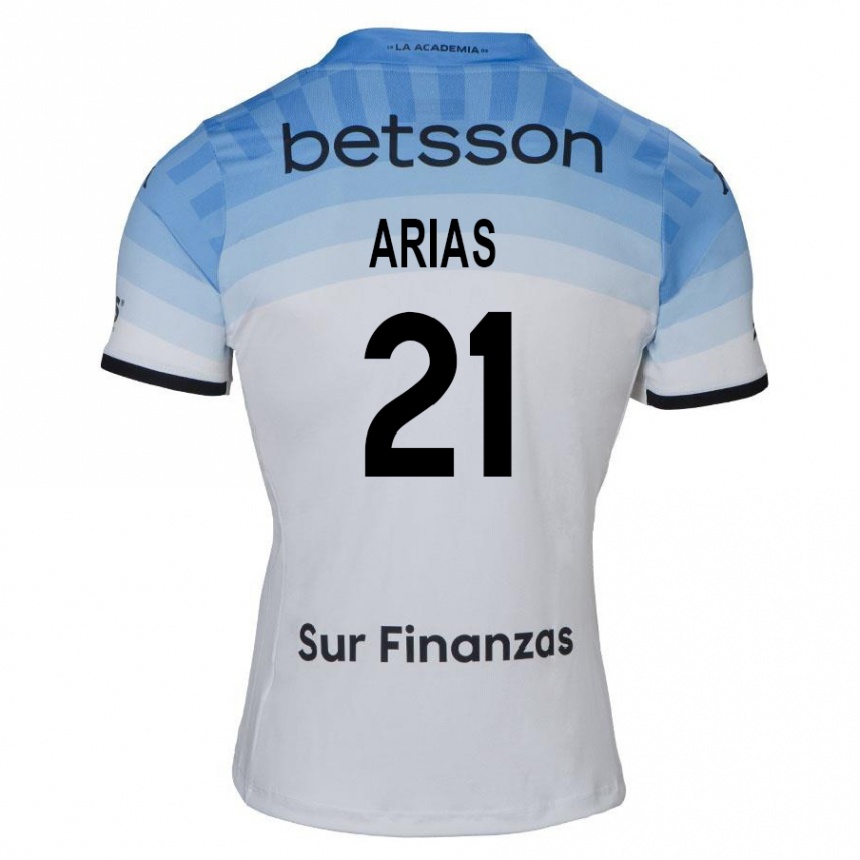 Kids Football Gabriel Arias #21 White Blue Black Away Jersey 2024/25 T-Shirt Uk