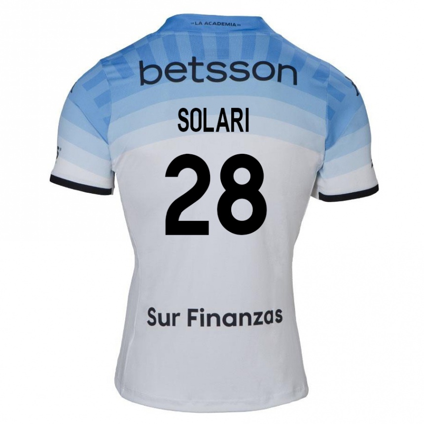 Kids Football Santiago Solari #28 White Blue Black Away Jersey 2024/25 T-Shirt Uk