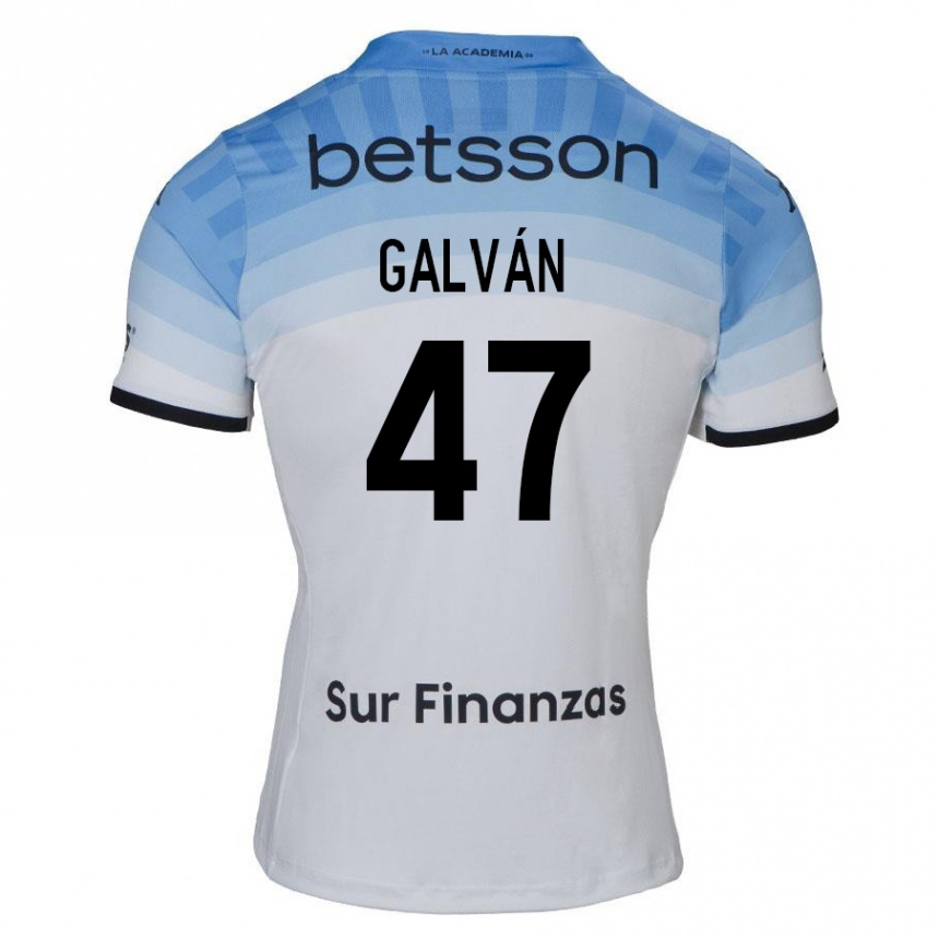 Kids Football Ignacio Galván #47 White Blue Black Away Jersey 2024/25 T-Shirt Uk