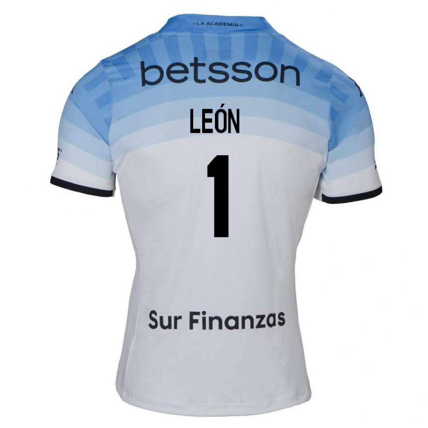 Kids Football Roberto León #1 White Blue Black Away Jersey 2024/25 T-Shirt Uk