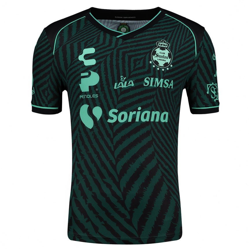 Kids Football Damián Castorena #193 Black Green Away Jersey 2024/25 T-Shirt Uk