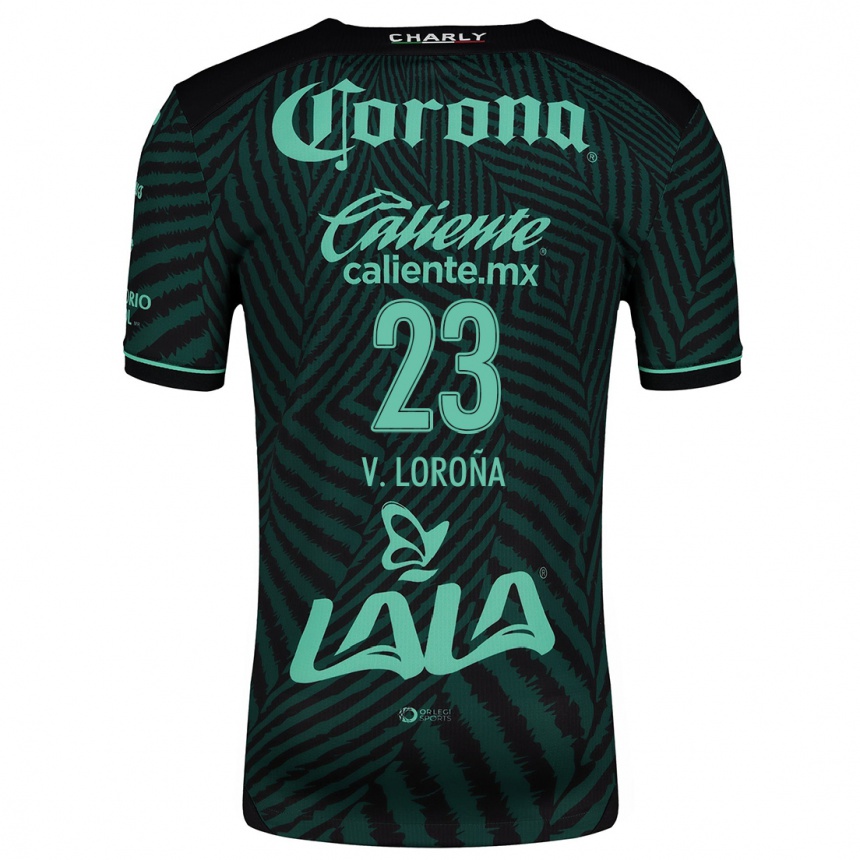 Kids Football Vladimir Loroña #23 Black Green Away Jersey 2024/25 T-Shirt Uk