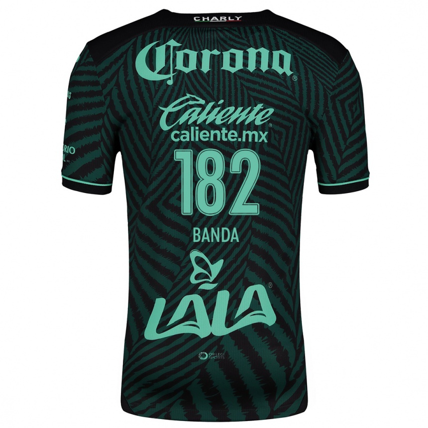 Kids Football Iker Banda #182 Black Green Away Jersey 2024/25 T-Shirt Uk