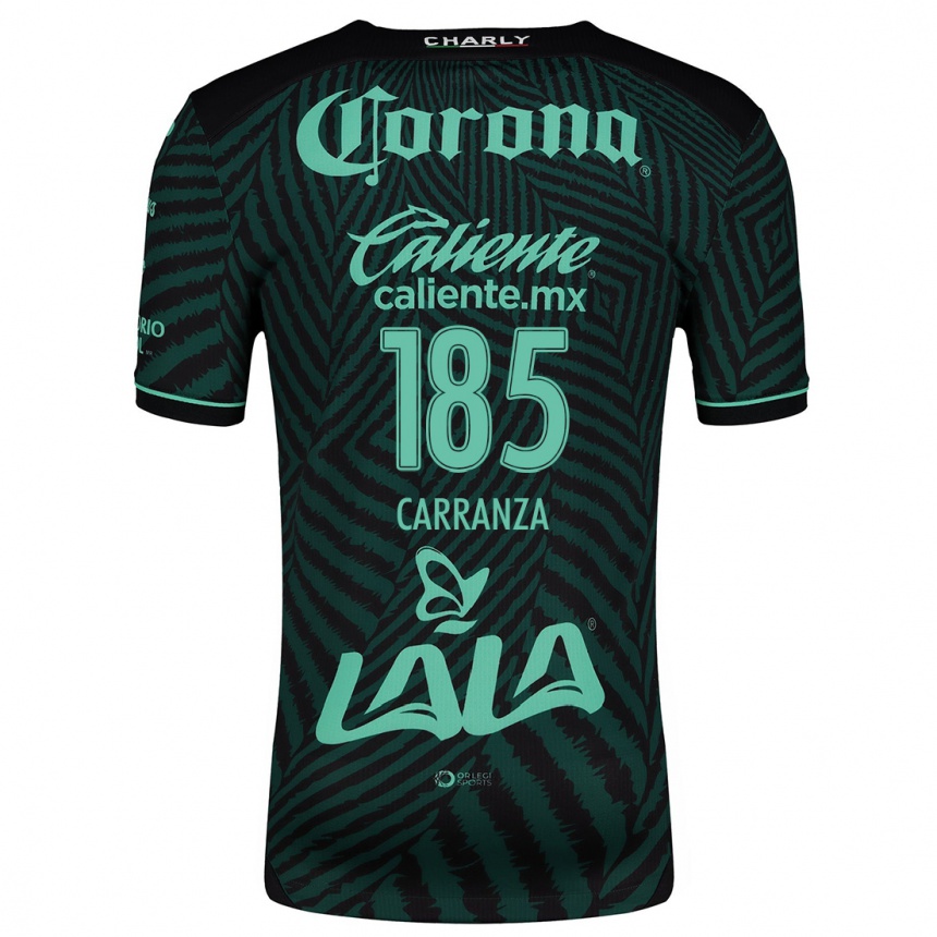 Kids Football Héctor Carranza #185 Black Green Away Jersey 2024/25 T-Shirt Uk