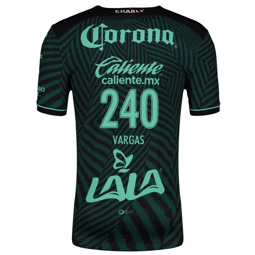 Kids Football Diego Vargas #240 Black Green Away Jersey 2024/25 T-Shirt Uk