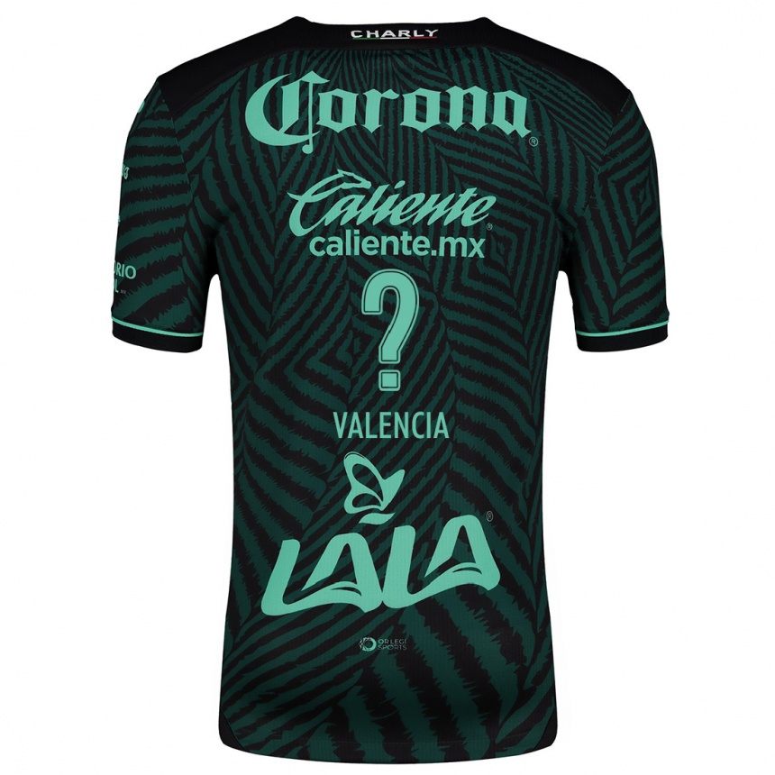 Kids Football Álex Valencia #0 Black Green Away Jersey 2024/25 T-Shirt Uk