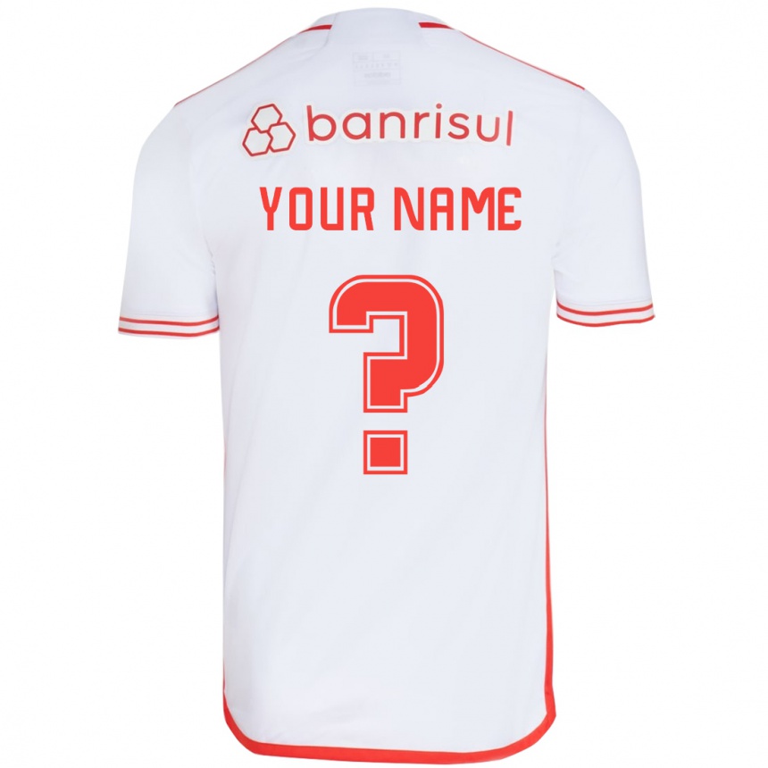 Kids Football Your Name #0 White Red Away Jersey 2024/25 T-Shirt Uk