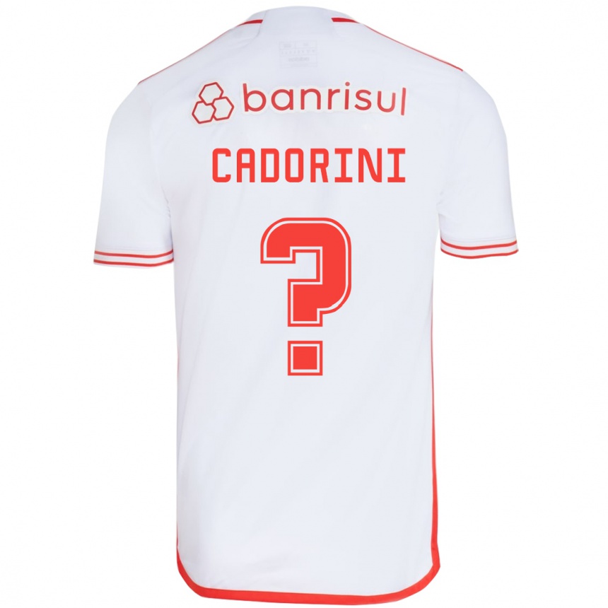 Kids Football Matheus Cadorini #0 White Red Away Jersey 2024/25 T-Shirt Uk