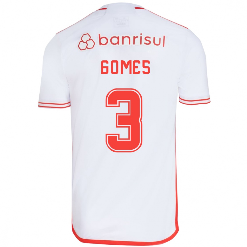 Kids Football Igor Gomes #3 White Red Away Jersey 2024/25 T-Shirt Uk