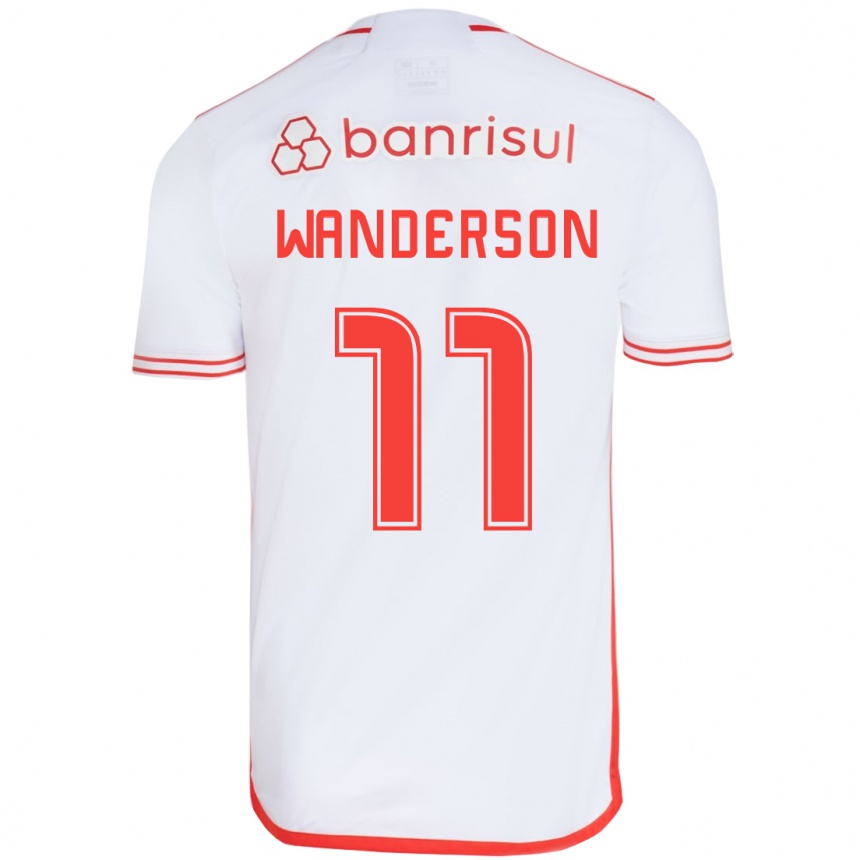 Kids Football Wanderson #11 White Red Away Jersey 2024/25 T-Shirt Uk