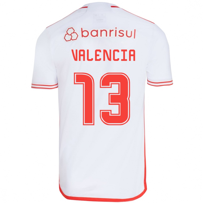 Kids Football Enner Valencia #13 White Red Away Jersey 2024/25 T-Shirt Uk