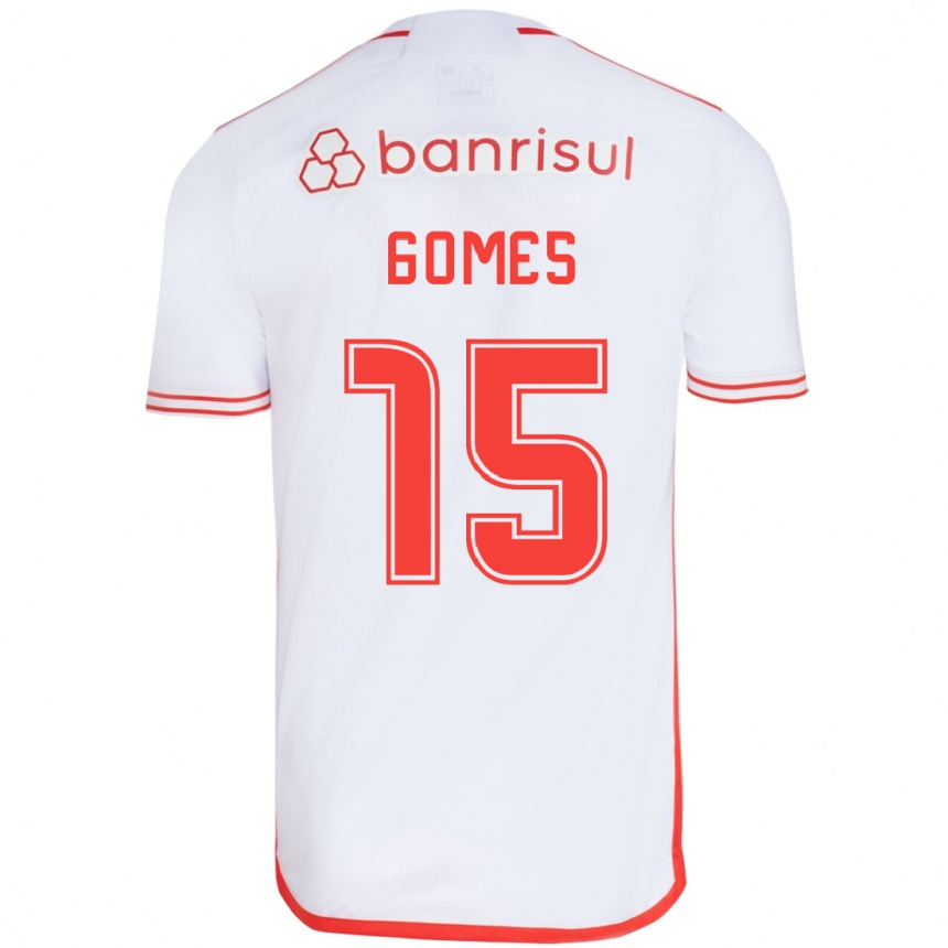 Kids Football Bruno Gomes #15 White Red Away Jersey 2024/25 T-Shirt Uk