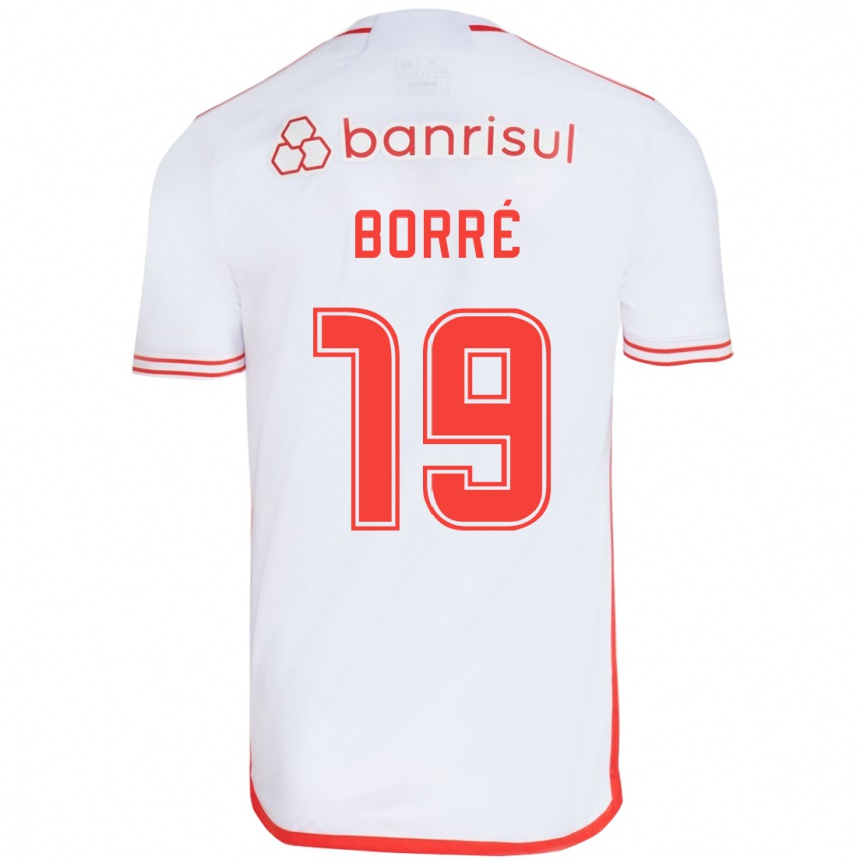 Kids Football Rafael Borré #19 White Red Away Jersey 2024/25 T-Shirt Uk