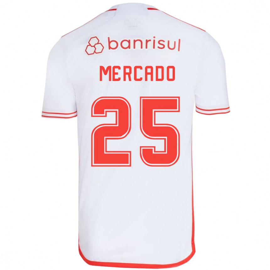 Kids Football Gabriel Mercado #25 White Red Away Jersey 2024/25 T-Shirt Uk