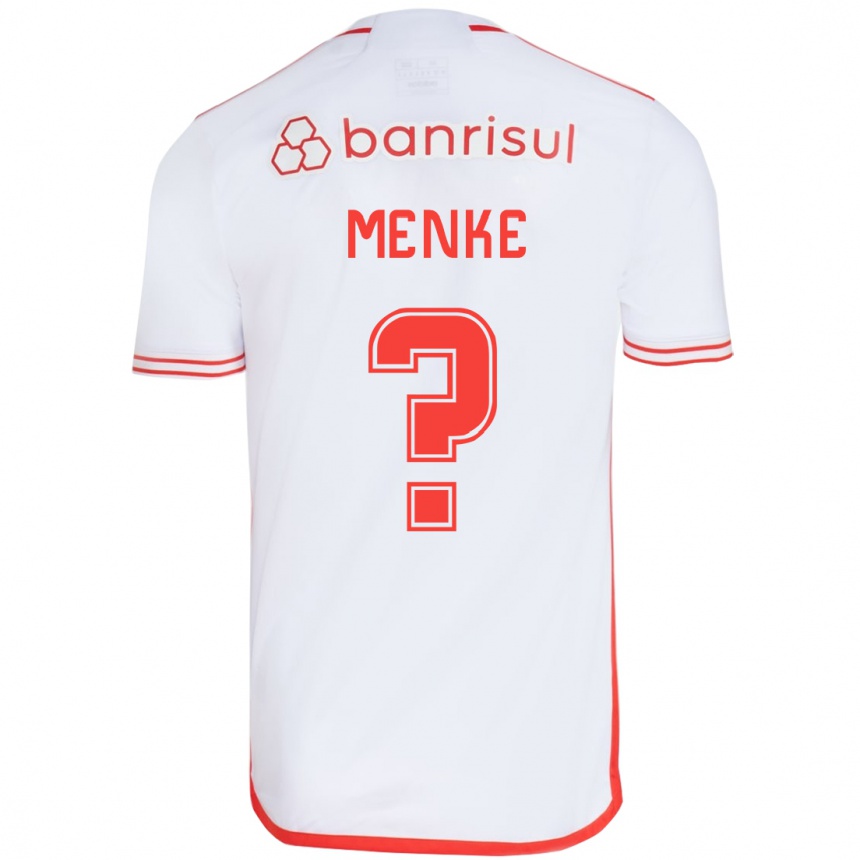 Kids Football Henrique Menke #0 White Red Away Jersey 2024/25 T-Shirt Uk