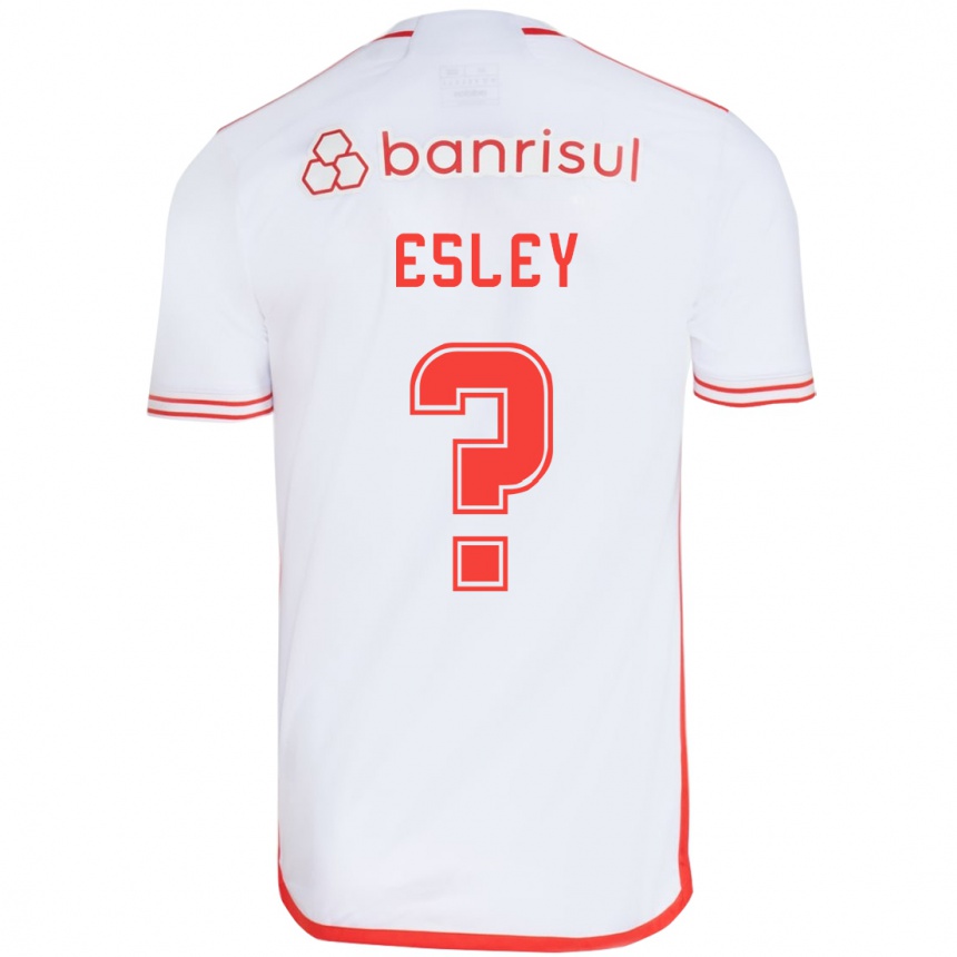 Kids Football Esley #0 White Red Away Jersey 2024/25 T-Shirt Uk