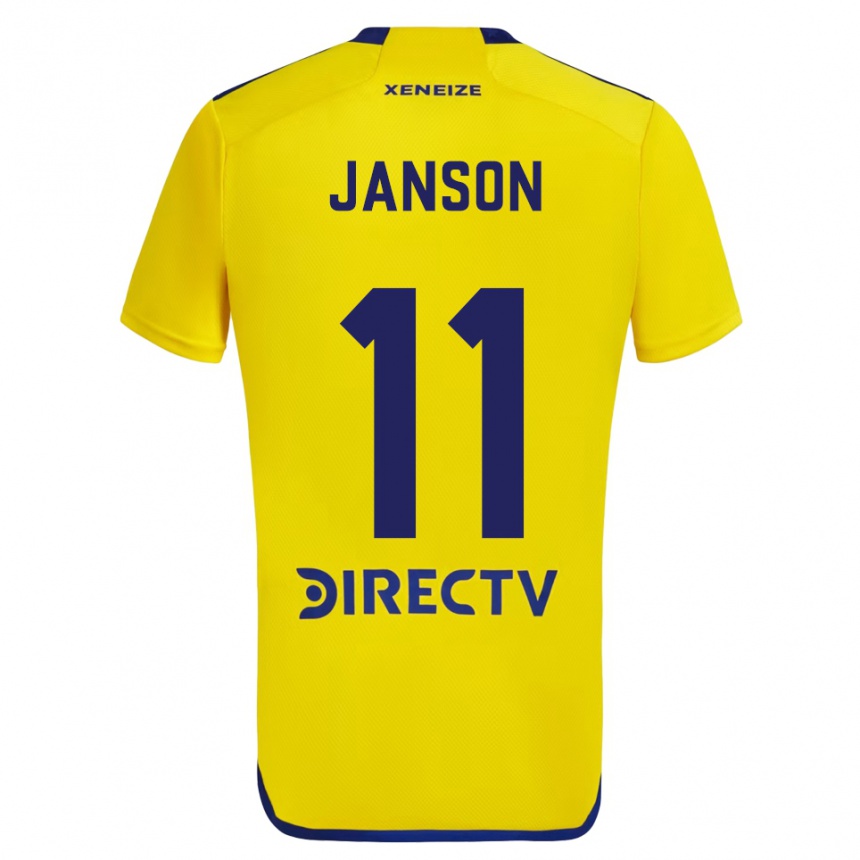 Kids Football Lucas Janson #11 Yellow Blue Away Jersey 2024/25 T-Shirt Uk