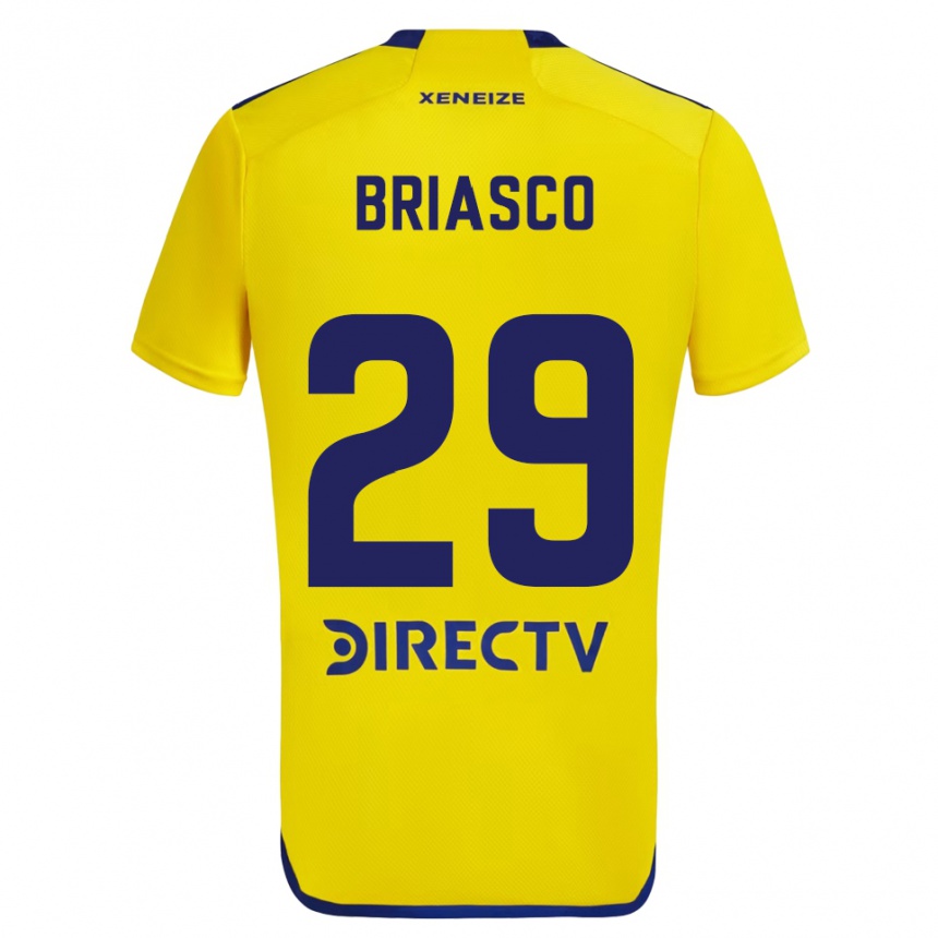 Kids Football Norberto Briasco #29 Yellow Blue Away Jersey 2024/25 T-Shirt Uk