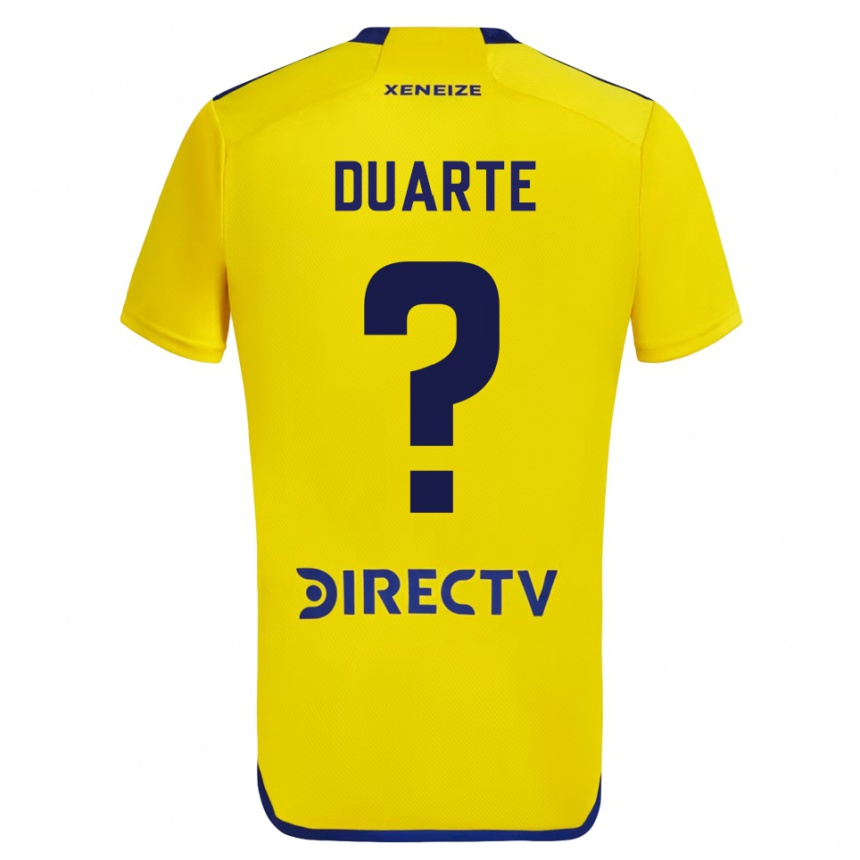 Kids Football Kevin Duarte #0 Yellow Blue Away Jersey 2024/25 T-Shirt Uk