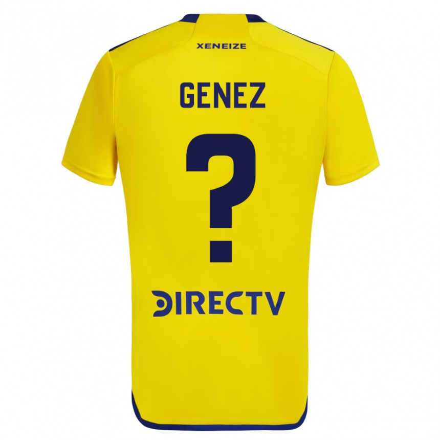 Kids Football Nahuel Génez #0 Yellow Blue Away Jersey 2024/25 T-Shirt Uk