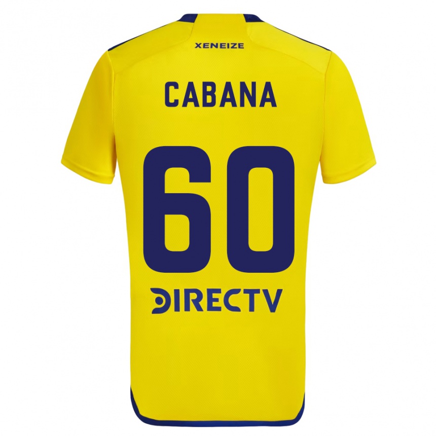 Kids Football Juan Pablo Cabaña #60 Yellow Blue Away Jersey 2024/25 T-Shirt Uk