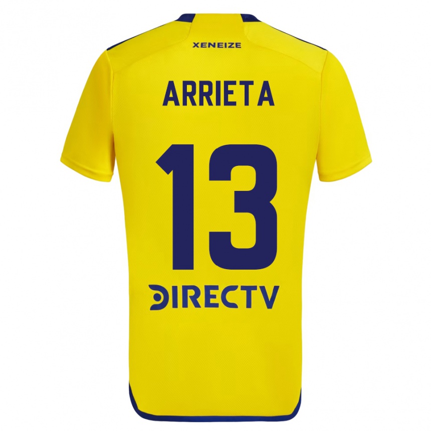 Kids Football Thomás Arrieta #13 Yellow Blue Away Jersey 2024/25 T-Shirt Uk