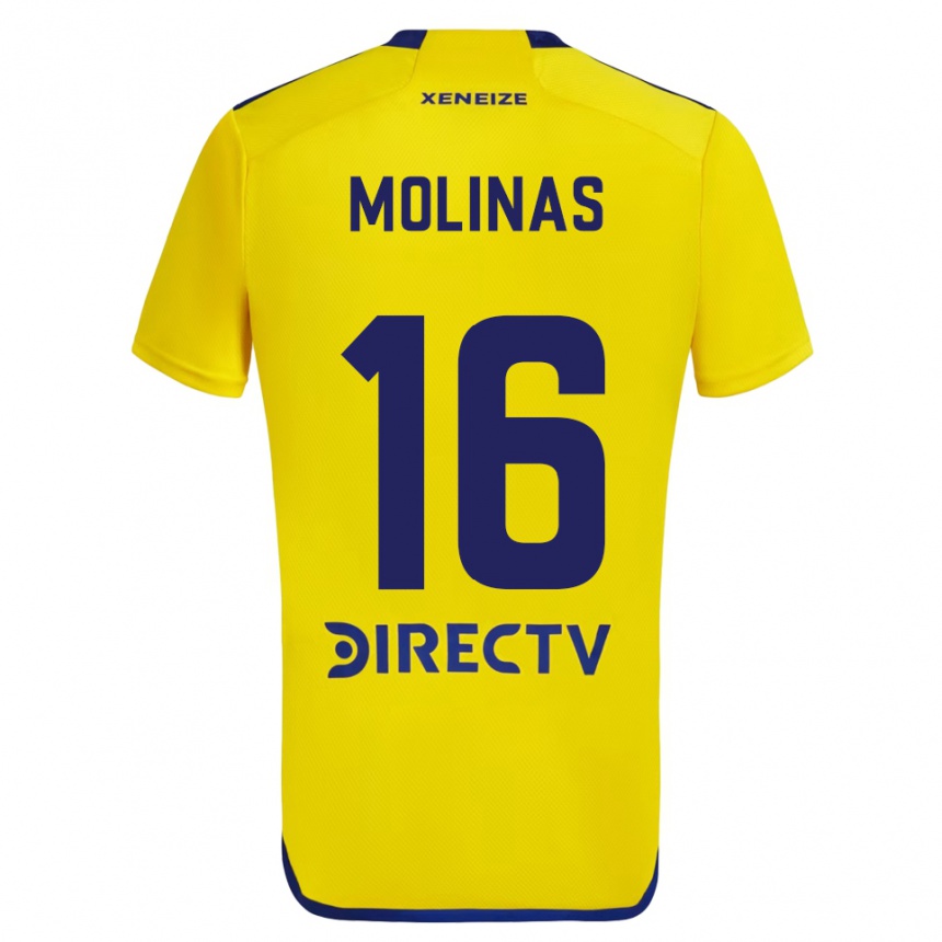 Kids Football Aaron Molinas #16 Yellow Blue Away Jersey 2024/25 T-Shirt Uk