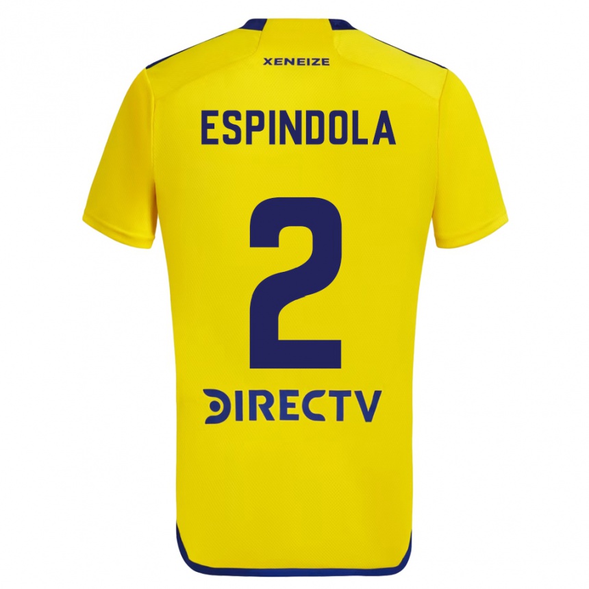 Kids Football Noelia Espindola #2 Yellow Blue Away Jersey 2024/25 T-Shirt Uk