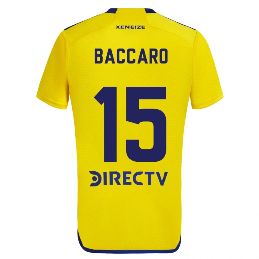 Kids Football Camila Baccaro #15 Yellow Blue Away Jersey 2024/25 T-Shirt Uk