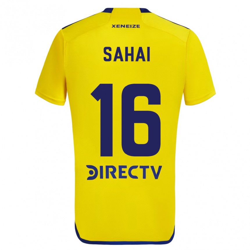 Kids Football Veer Sahai #16 Yellow Blue Away Jersey 2024/25 T-Shirt Uk