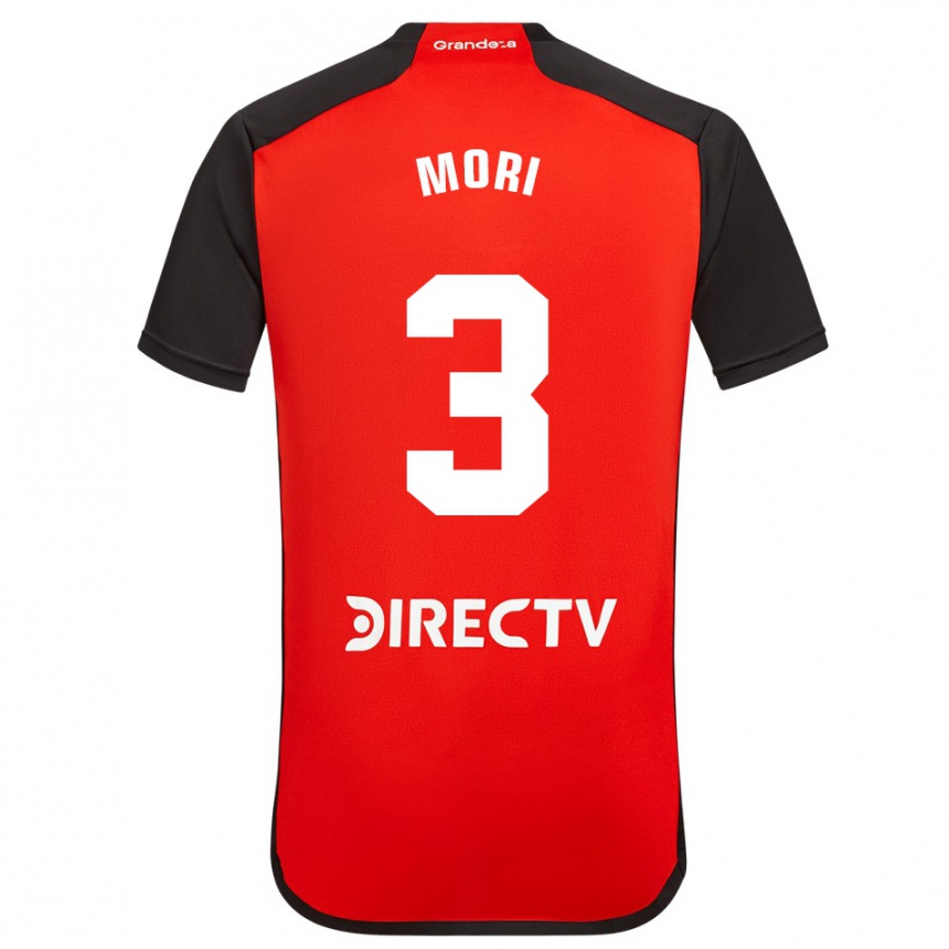 Kids Football Ramiro Funes Mori #3 Red Black White Away Jersey 2024/25 T-Shirt Uk