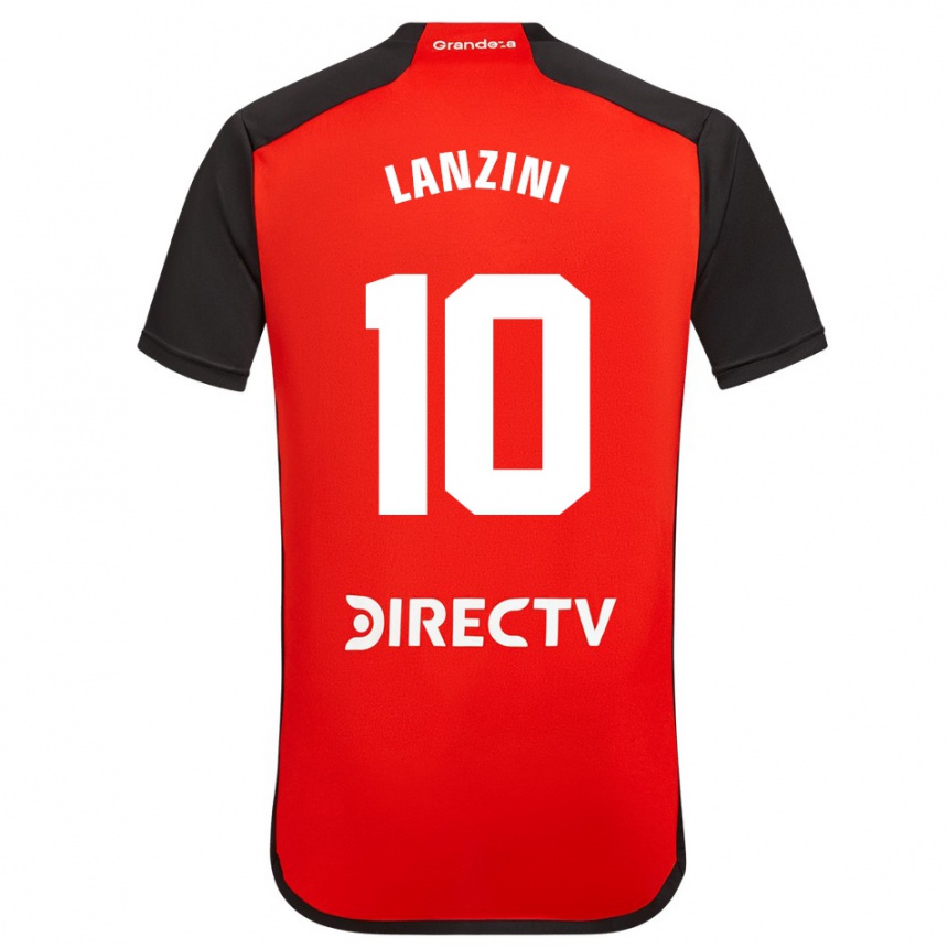 Kids Football Manuel Lanzini #10 Red Black White Away Jersey 2024/25 T-Shirt Uk