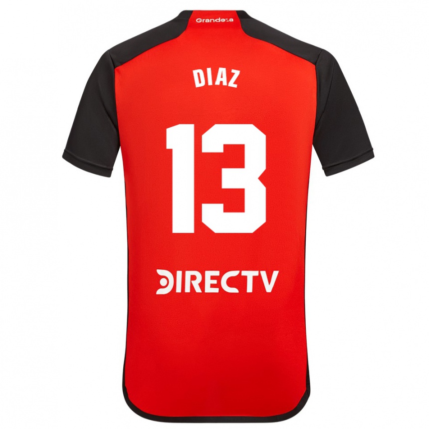 Kids Football Enzo Díaz #13 Red Black White Away Jersey 2024/25 T-Shirt Uk