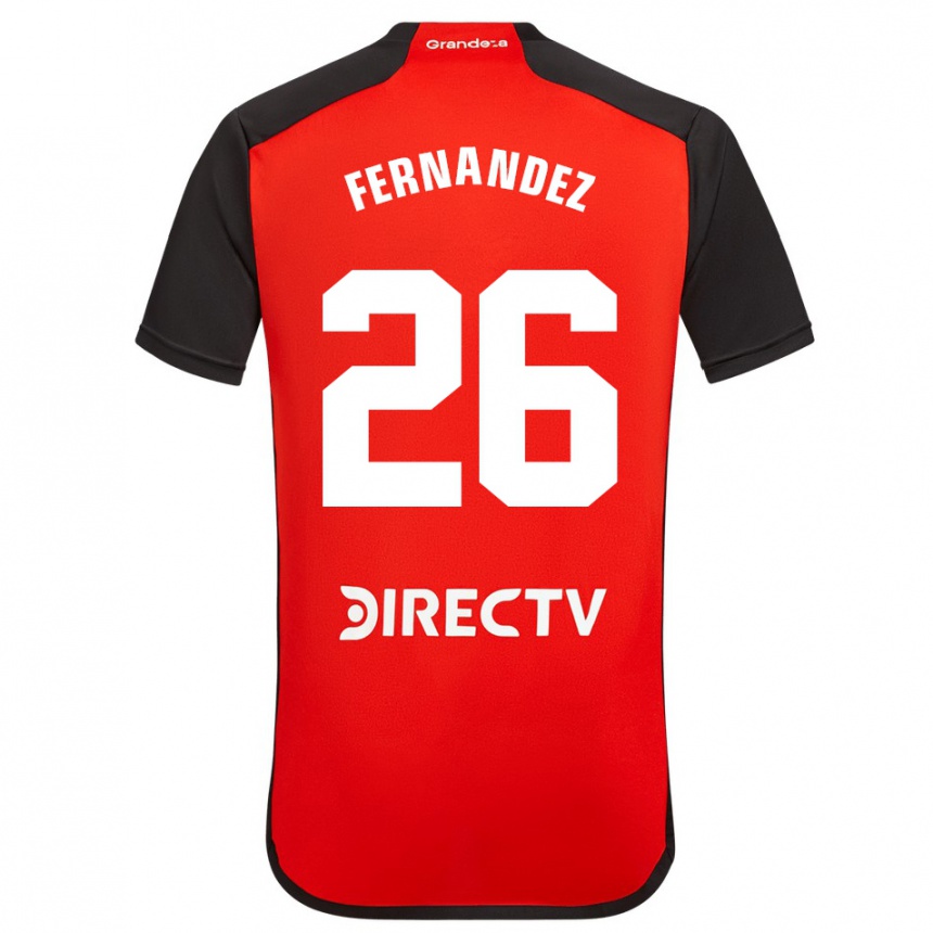 Kids Football Nacho Fernández #26 Red Black White Away Jersey 2024/25 T-Shirt Uk