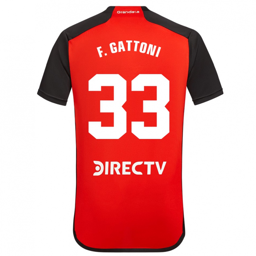 Kids Football Federico Gattoni #33 Red Black White Away Jersey 2024/25 T-Shirt Uk