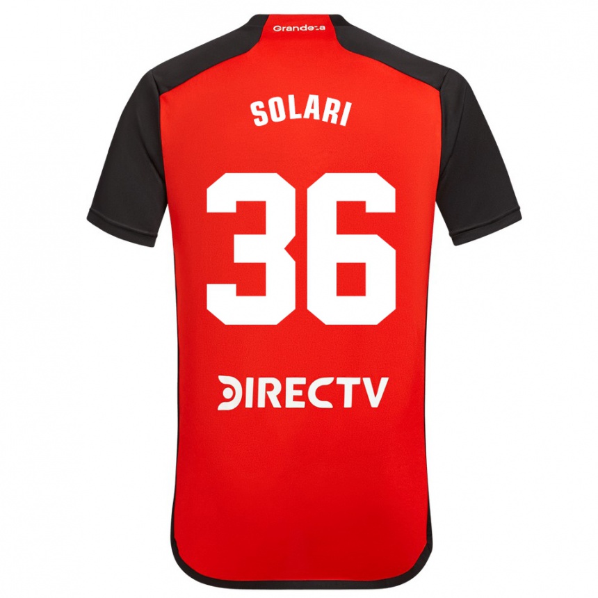 Kids Football Pablo Solari #36 Red Black White Away Jersey 2024/25 T-Shirt Uk