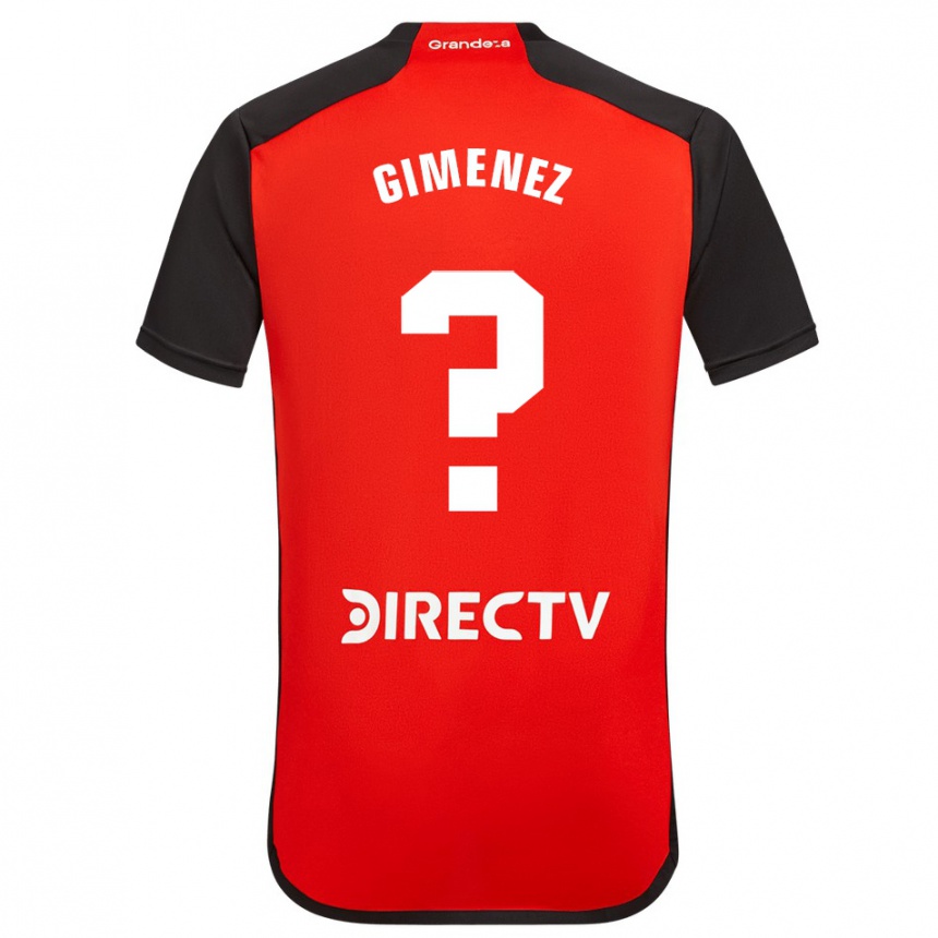 Kids Football Ulises Giménez #0 Red Black White Away Jersey 2024/25 T-Shirt Uk