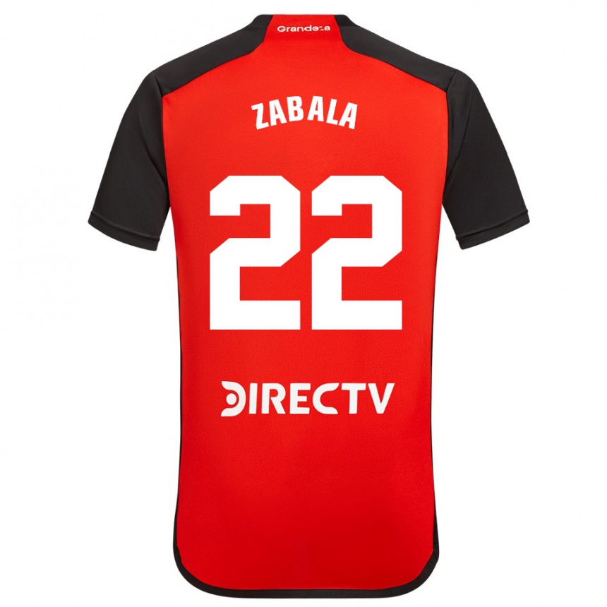 Kids Football Daniel Zabala #22 Red Black White Away Jersey 2024/25 T-Shirt Uk