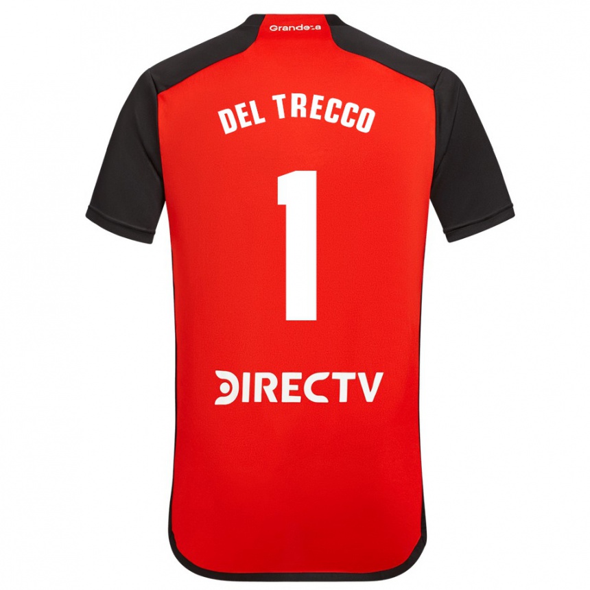 Kids Football Martina Del Trecco #1 Red Black White Away Jersey 2024/25 T-Shirt Uk