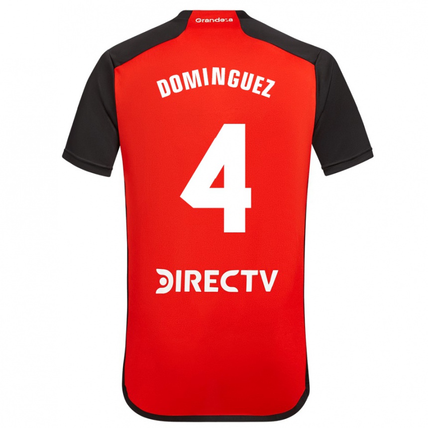 Kids Football Evelyn Sofía Domínguez #4 Red Black White Away Jersey 2024/25 T-Shirt Uk