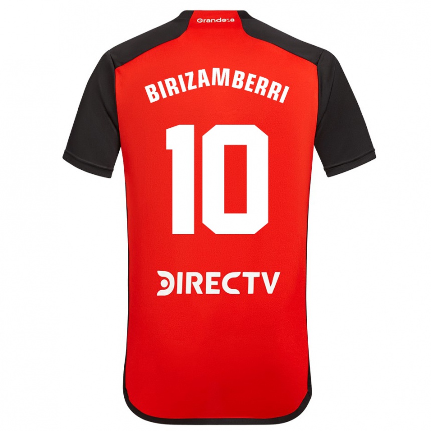 Kids Football María Carolina Birizamberri Rivero #10 Red Black White Away Jersey 2024/25 T-Shirt Uk