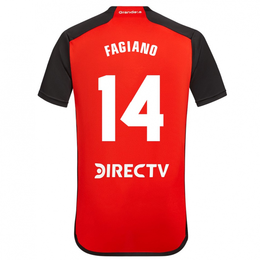 Kids Football Paloma Fagiano #14 Red Black White Away Jersey 2024/25 T-Shirt Uk