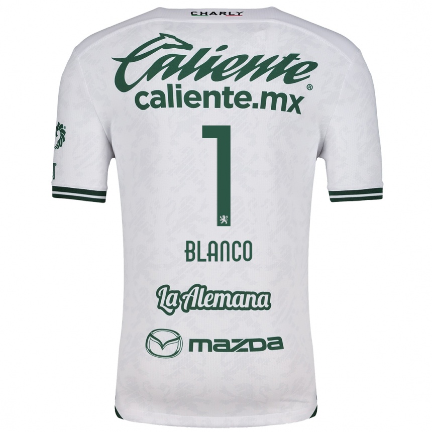 Kids Football Alfonso Blanco #1 White Green Away Jersey 2024/25 T-Shirt Uk