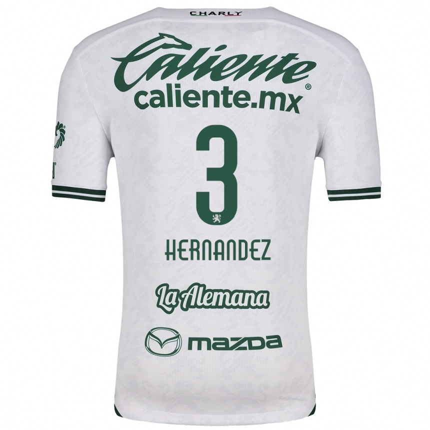 Kids Football Pedro Hernández #3 White Green Away Jersey 2024/25 T-Shirt Uk